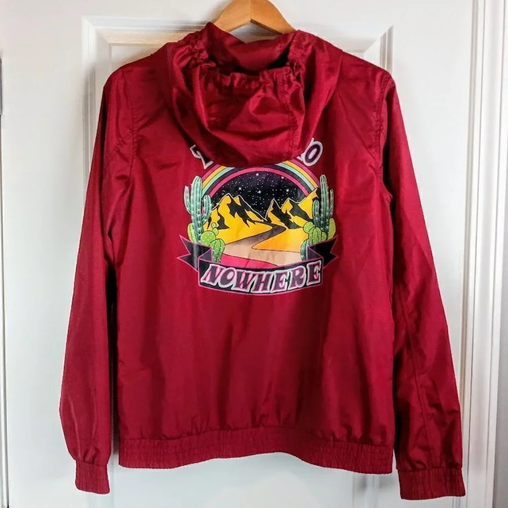 Empyre Keana Road to Nowhere Red Hooded Windbreaker Jacket
